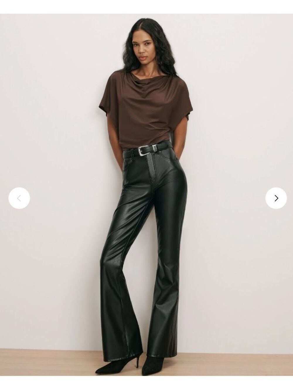Veronica Beard Beverly Skinny Flare Vegan Leather Pants